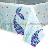 WERNNSAI Mermaid Table Cover 2 Pack 108''×54'' Disposable Printed Plastic Tablecloth Party Supplies for Kids Girls Birthday Baby Shower Mermaid Themed Under The Sea Party Decoration