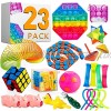 23 Pack Sensory Fidget Toys Set Relieve Children and Adult's Obsessive-Compulsive Disorder Autism Stress and Anxiety Pack of Marble and Mesh,Soybean Squeeze Flippy Chain Speed Cube etc