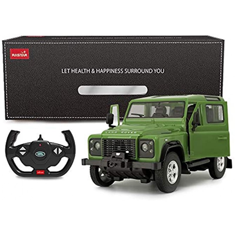 Land Rover Defender RC Car RASTAR 1 14 Land Rover Remote Control Toy Model Car Doors Opened by Manual – Green