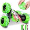 Remote Control Car RC Cars Stunt Car 4WD 2.4GHz Double Sided Rotating 360° Flips Vehicles Drift High Speed Off Road Toys Car for Kids Age 6 7 8-12 Year Old Boy Toys Birthday Gifts-Green