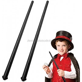 CHLD 2 Piece Light-up Wand Magic Light and Sound Toy Wizard Wands for Halloween Cosplay Masquerade Black