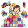 120PCS Magnetic Tiles Building Blocks Set for Kids 3D Color Magnetic Blocks Toys Preschool Educational Learning Toy Kit Birthday Xmas Gifts for Boys Girls Age 3 4 5 6 7 8Year Old