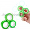 HOAU Finger Magnetic Ring,Magnetic Bracelet Ring Magical Ring Props Tools Anti-Stress Stress Relief Unzip Game Finger Toy for Adults and Kids Green,3pcs