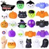 24PCS Halloween Mochi Squishy Toys for Kids Party Favors Halloween Treat Goody Bags Filler Gifts Pumpkin Ghost Spider Squishies Halloween Toys Halloween Decorations Stress Relief Toys for Adults