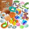 32 PCS Sensory Fidget Toys Set for Kids Adults Stress Relief and Anti-Anxiety Hand Toy with Maze Puzzle Rainbow Magic Cube to Improve Attention and Focus Fun Fidget Game for Classroom and Office