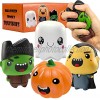 Halloween Toys Squishies Toys 4 Pack Stress Relief Squishy Toys Set Pumpkin Vampire Ghost Zombie Halloween Party Favors for Kids Squeeze Toys