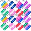 Zxhtwo 16 PCS Mini Pop Fidget Toy Pack Simple Bubble Poping Sensory Keychain Toys Silicone Squeeze Rainbow Stress Relief Hand Toy Anti-Anxiety Office Desk Toys for Kids Adults
