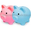 Aufind 2 Pack Cute Piggy Bank Unbreakable Plastic Pig Money Bank Pig Money Box Coin Bank for Girls Boys Kids Practical Gifts for Birthday