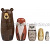 Magic Cabin 5-Piece Classic Woodland Nesting and Stacking Set Includes Bear Fox Owl Rabbit and Mouse