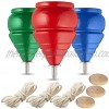 YAJUA Authentic Spinning Tops Classic Wooden Trompos [Set of 3]