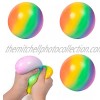 3 Pack Rainbow Stress Relief Toy Sticky Ball Squishy Toys Stress Relief Stress Balls Anti Stress Sensory Ball Squeeze Toy,Non-Toxic for Girls Boys Tear-Resistant Fun Toy for ADHD OCD Anxiety