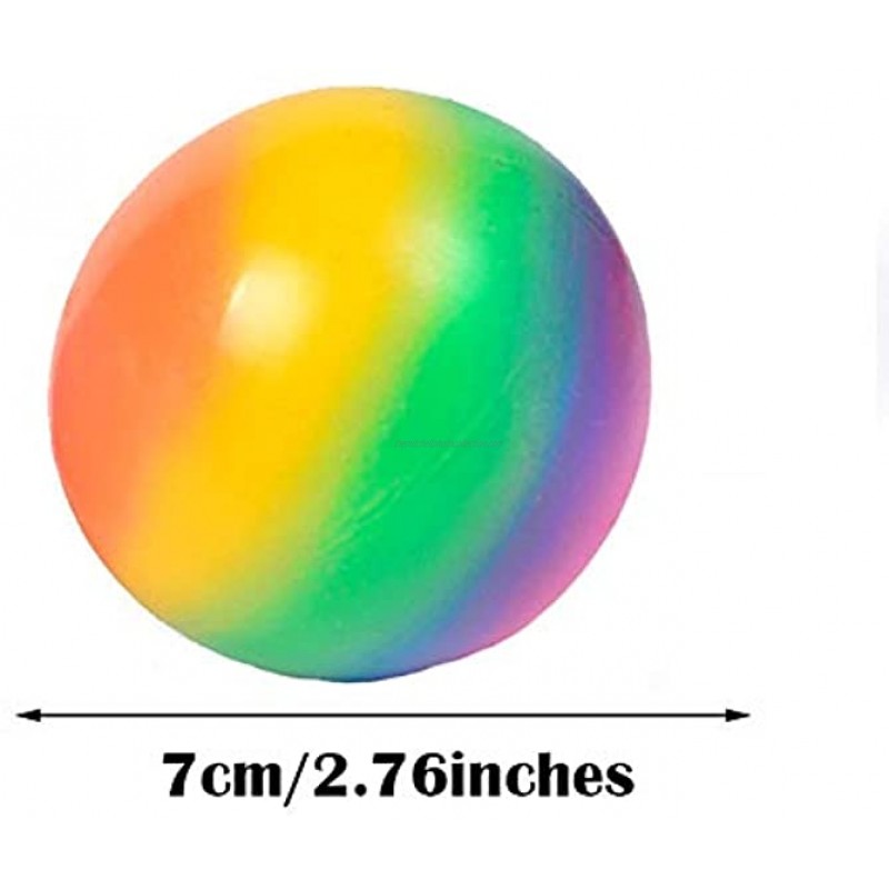 3 Pack Rainbow Stress Relief Toy Sticky Ball,Anti Stress Sensory Ball Squeeze Toy,Squishy Toys Stress Relief Stress Balls,Non-Toxic for Adults Kids Teens,Fun Toy for ADHD,OCD,Anxiety