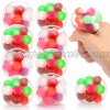 Skylety 9 Pieces Stress Relief Toy Balls for Boys and Girls Clear Silicone Stress Balls Colorful Beads Inside for Anxiety Relief Hand Exercise for Adults