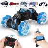 Gesture Sensing RC Stunt Car for Boys with Light & Music 4WD Off Road Vehicle Truck Double Sided 360° Rotating 2.4GHz Remote Control Car Toy for Kids Age 6+ Birthday Gift Blue