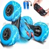 Remote Control Car RC Cars Stunt Car Toy 4WD 2.4Ghz Double Sided 360° Rotating Kids Toys Cars with Headlights Gifts for 4 5 6 7 8 9 10 11 12 Year Old Boys Girls Blue