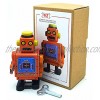 Charmgle MS519 Retro Tin Toy Robot Wind-Up Toy Photography Prop Decoration Novelty Gift Adult Collection Orange