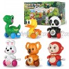 LIHAO 6 Pcs Assorted Wind-Up Toys Set Kids Clockwork Toys Cute Animal Wind-Up Toys Great for Kids Party Favors Birthday