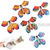 ORNOOU Magic Fairy Flying Butterfly 10Pcs Fake Butterfly Card Rubber Band Wind Up Toys Flying Fairy Surprise Box Birthday Party Gift Decoration B#