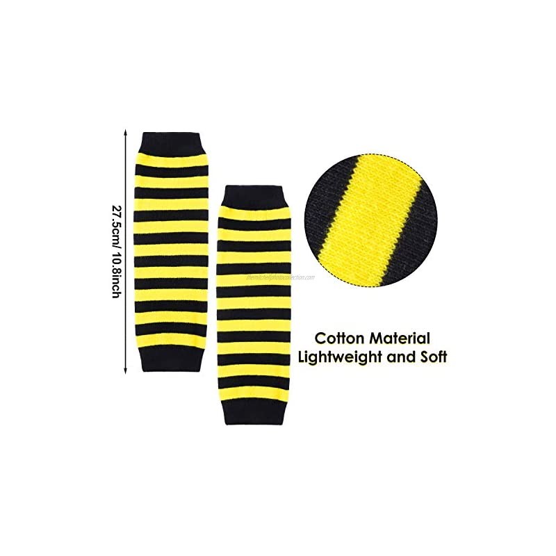 2 Pieces Bee Bopper Antenna Headbands and Bee Striped Leg Warmers Set for Halloween Costume