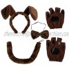 5 Pcs Animal Dog Puppy Costume Accessories Set with Dog Puppy Ears Headband Bowtie Gloves and Tail Animal Costume Accessories