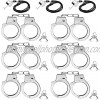 9.8Inch Metal Handcuffs for Kids Costume Accessories Metal Handcuffs 6PCS Pretend Play Toy Hand Cuffs with Keys 3Whistles