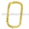Skeleteen Rapper Gold Chain Accessory 90s Hip Hop Fake Gold Costume Necklace 1 Piece For Children