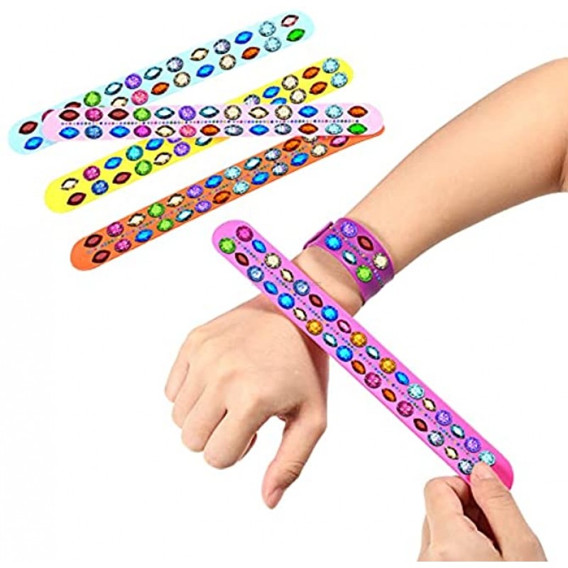 24 Pieces Slap Bracelets for Kids DIY Rainbow Silicone Slap Bracelet Wrist Bands Snap bracelets School Students Teens Adults Halloween Birthday Party Favors 12 Colors