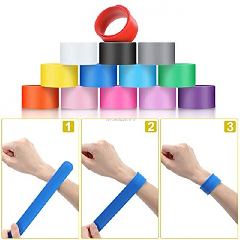 26 Pieces Rainbow Silicone Slap Bracelets Soft and Safe Blank Silicone Slap Bracelet for Adults and Teens Families Craft Kit Party Favors 13 Colors