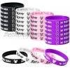 8TEHEVIN 24PCS Bunny Rapper Wristband Bracelet Rock Bands Silicone Wristbands Cool Rubber Bands Trap Stretch Wristband for Men Women Motivational Rubber Bracelets Sport Edition Bunny Rapper Gifts