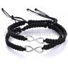 ECOLOG 2Pcs 8 Infinity Braided Bracelets Couple Braided Handcrafted Bracelet Luck Bracelet Jewelry Bangle Rope Adjustable Chain Infinity Forever Lovers Friendship Couple Family Black