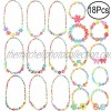Hicdaw 18PCS Toddler Costume Jewelry Princess Necklace Bracelet Kit Gift for Girls Dress Up Pretend Play Party Favors Style-01