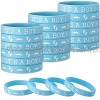 Junkin 30 Pieces Rubber Bracelets Baby Shower Party Favor Wristbands Baby Silicone Wristband Bracelet Baby Shower Gender Reveal Party Decoration Supplies
