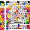 kandi bar EDM Life Rave Bracelets 12-Pack | handmade PLUR accessory for music festival outfits | wear stylish colors & authentic phrases for Women Men & NB | every pack is unique | EXPLICIT