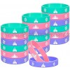 TONIFUL 18Pcs Rubber Bracelets Princess Theme Silicone Wristbands Pink Green and Purple Kids Bracelets Birthday Party Decoration Supplies for Girls Baby Teens Adult