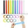 WTSHOP 20Pcs Rainbow Silicone Slap Bracelets Soft and Safe for Party Favors10 Color