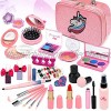 Kids Washable Makeup kit Girls Real Cosmetic Toy Little Girl  Toddler & Non-Toxic Make Up Set  Children Vanities Dress Up,Child Princess Play pretend Birthday Gift,Age 3 4 5 6 7 8 Year Old