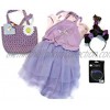 4pc Girls Purple Princess Butterfly Dress Costume Purse Light Up Bracelet with Headpiece