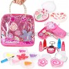 Liberty Imports Petite Girls Cosmetics Play Set Washable and Non Toxic Princess Real Makeup Kit with Case Ideal Gift for Kids Purse