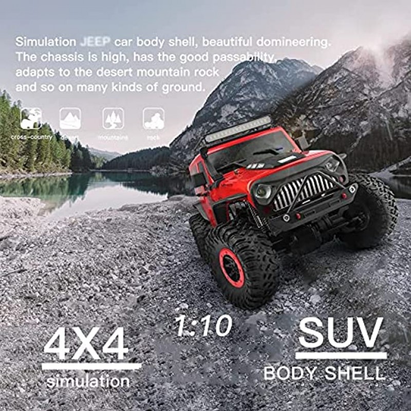 YSKCSRY RC Cars Remote Control Car for Kids Adults,1:10 All Terrain Monster Trucks for Boys 4WD Off-Road 2.4GHz Rock Crawler RC Truck Electric Toy Gift for Boy Girl