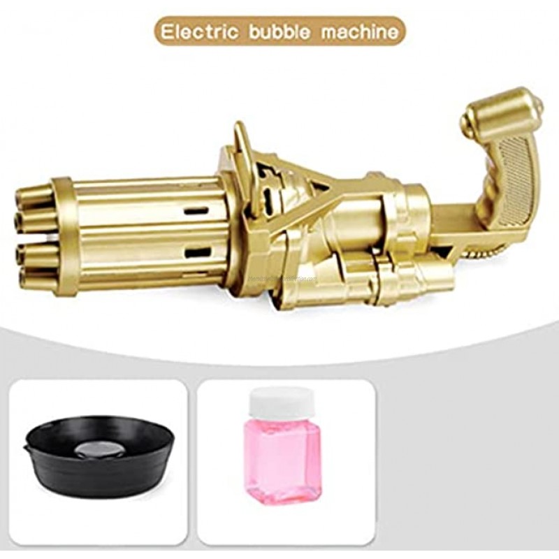 Electric Extended Size Gatling Bubble Maker Fun Machine to Make Bubble with 8 Holes Swimming Pool Outdoor Bathtub Toy