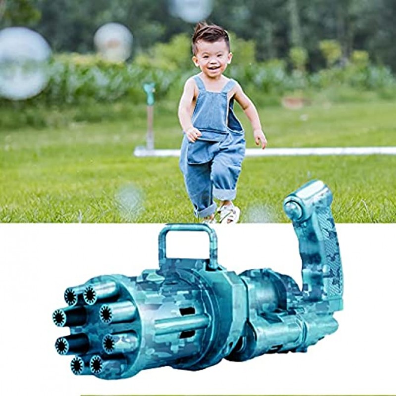 Summer Outdoor Games Gatling Bubble Toy Camouflage Bubble Maker Gatling Realistic Toy Gift for Toddler Outdoor Gift