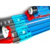 TrainLab Adapters Compatible with Trackmaster 2014+ and Plarail Train Tracks 2pc Light Blue
