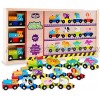 Wooden Trains Set 21 PCS with 3 Dinosaurs 3 Farm 3 Zoo Animals with Box and Cover Train Toys Magnetic Set Toy Train Sets for Kids Toddler Gift Toy for 2 Year Old Boys and Girls and up